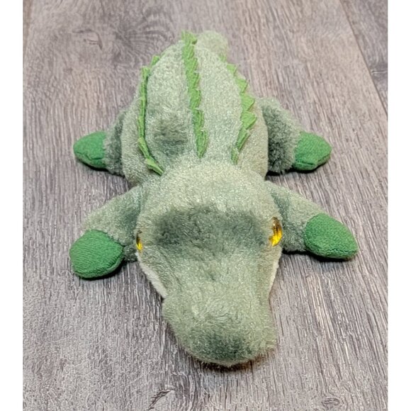 Aurora Green Alligator Yellow Eyes Plush Stuffed Animal Toy 10" - Picture 2 of 9